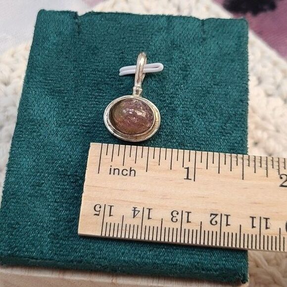 Morganite Pendant in Sterling Silver | Soft Pink Gemstone Necklace Charm - Picture 4 of 6